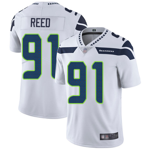 Seattle Seahawks #91 Jarran Reed White Men's Stitched Vapor Untouchable Limited Jersey Men's
