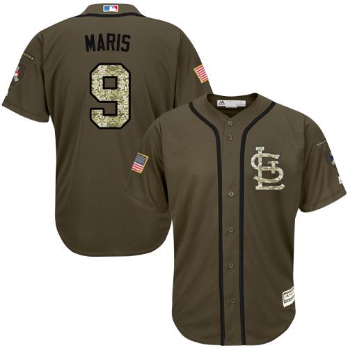 St.Louis Cardinals #9 Roger Maris Green Salute to Service Stitched Jersey Men's