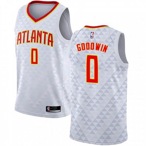 Atlanta Hawks #0 Brandon Goodwin White Swingman Association Edition Jersey Mens