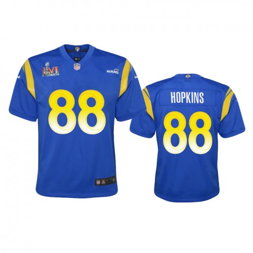 Los Angeles Los Angeles Rams #88 Brycen Hopkins Youth Super Bowl LVI Patch Game Jersey - Royal Youth