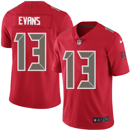 Buccaneers #13 Mike Evans Red Youth Stitched Limited Rush Jersey