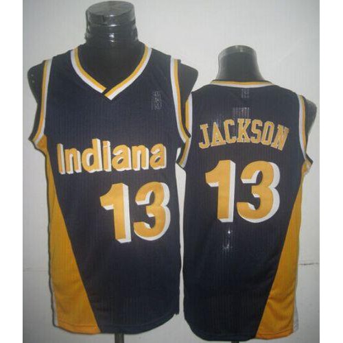 Mitchell And Ness Indiana Pacers #13 Mark Jackson Navy Blue Throwback Stitched Jersey Mens