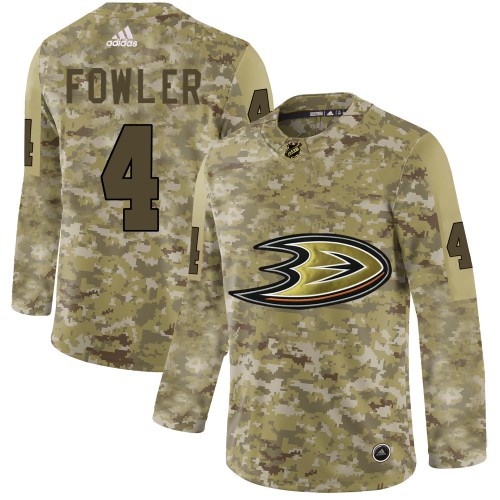 Adidas Anaheim Ducks #4 Cam Fowler Camo Authentic Stitched Jersey Men's