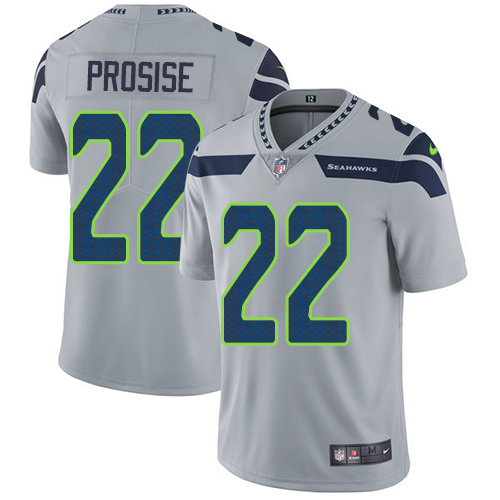 Seattle Seahawks #22 C. J. Prosise Grey Alternate Men's Stitched Vapor Untouchable Limited Jersey Men's