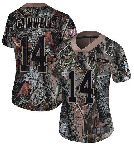 Eagles #14 Kenneth Gainwell Camo Women's Stitched Limited Rush Realtree Jersey