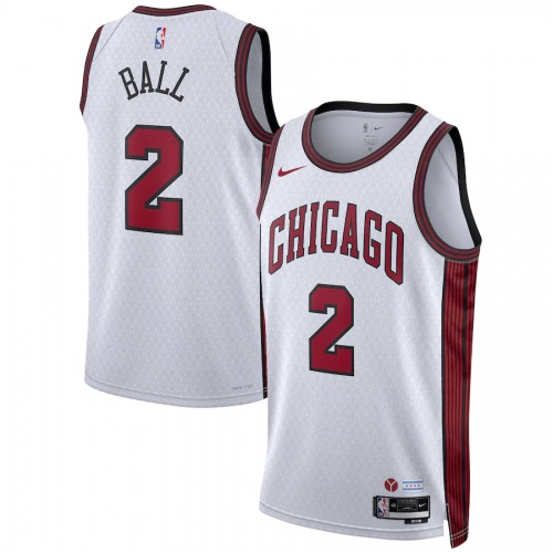 Chicago Chicago Bulls #2 Lonzo Ball Unisex White 2022-23 Swingman Jersey - City Edition Mens