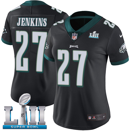 Philadelphia Eagles #27 Malcolm Jenkins Black Alternate Super Bowl LII Women's Stitched Vapor Untouchable Limited Jersey Womens