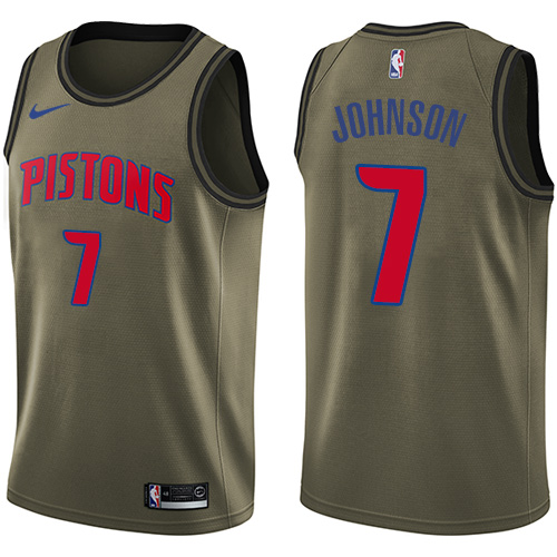 Detroit Pistons #7 Stanley Johnson Green Salute to Service Youth Swingman Jersey Youth