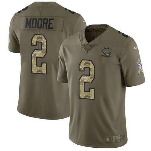 Bears #2 D.J. Moore Olive/Camo Men's Stitched Limited 2017 Salute To Service Jersey