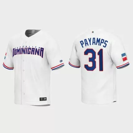 Joel Payamps Dominican Republic Baseball 2023 World Baseball Classic Replica Jersey – White