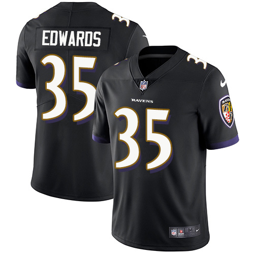 Baltimore Ravens #35 Gus Edwards Black Alternate Men's Stitched Vapor Untouchable Limited Jersey Men's