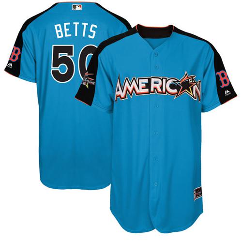 Boston Red Sox #50 Mookie Betts Blue 2017 All-Star American League Stitched Jersey Men's