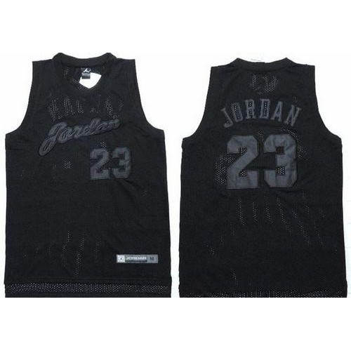 Chicago Bulls #23 Michael Jordan All Black Stitched Jersey Mens