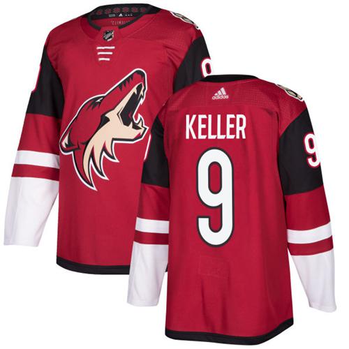 Adidas Arizona Coyotes #9 Clayton Keller Maroon Home Authentic Stitched Jersey Men's