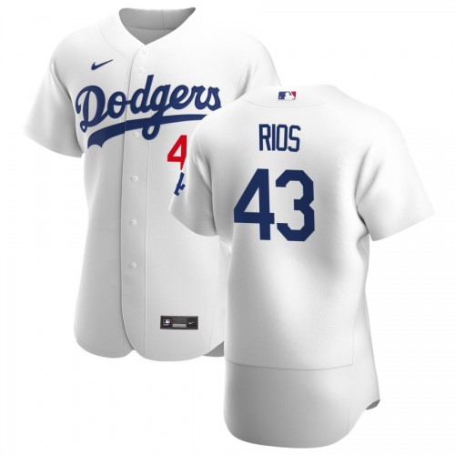 Los Angeles Los Angeles Dodgers #43 Edwin Rios Men's White Home 2020 Authentic Player Jersey Men's