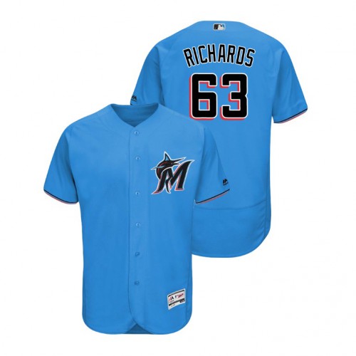 Miami Marlins #63 Trevor Richards Blue Alternate 2019 Authentic Collection Flex Base Stitched Jersey Men's