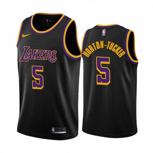 Los Angeles Los Angeles Lakers #5 Talen Horton-Tucker Black Swingman 2020-21 Earned Edition Jersey Mens