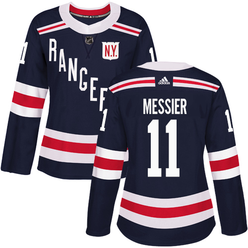 Adidas New York Rangers #11 Mark Messier Navy Blue Authentic 2018 Winter Classic Women's Stitched Jersey Womens