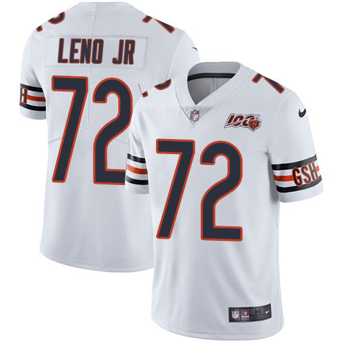 Chicago Bears #72 Charles Leno Jr White Men's 100th Season Stitched Vapor Untouchable Limited Jersey Men's