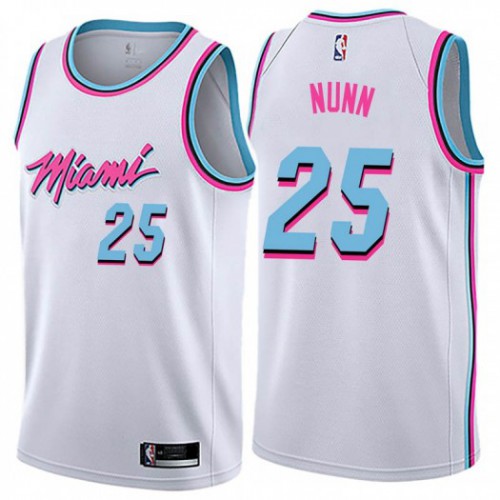 Miami Heat #25 Kendrick Nunn White Swingman City Edition Jersey Mens