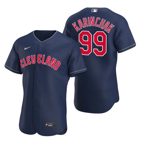 Cleveland Guardians #99 James Karinchak Navy Men's 2022 Authentic Alternate Jersey Men's
