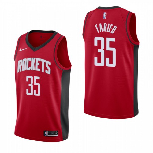 Houston Houston Rockets #35 Kenneth Faried Mens 2019-20 Icon Edition Red Stitched Jersey Mens