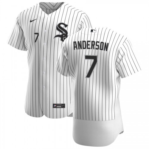 Chicago Chicago White Sox #7 Tim Anderson Men's White Home 2020 Authentic Player Jersey Men's