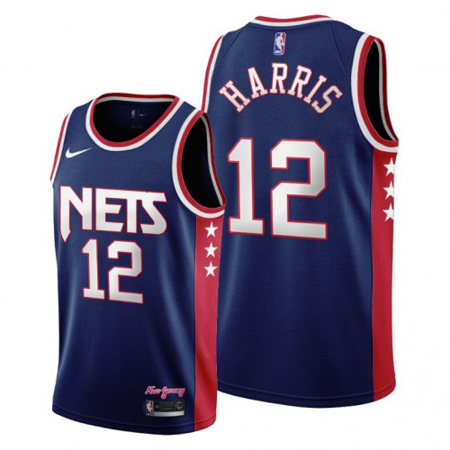 Brooklyn Brooklyn Nets #12 Joe Harris Youth 2021-22 City Edition Throwback 90s Wordmark Navy Jersey Youth