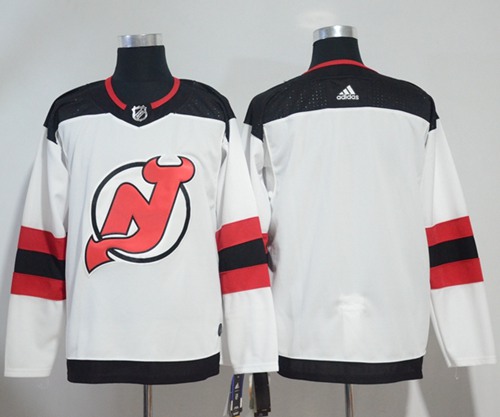Adidas Devils Blank White Road Authentic Stitched Jersey
