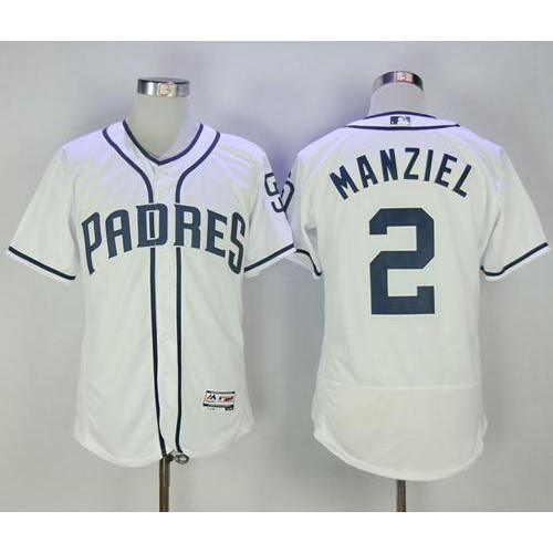 San Diego Padres #2 Johnny Manziel White Flexbase Authentic Collection Stitched Jersey Men's