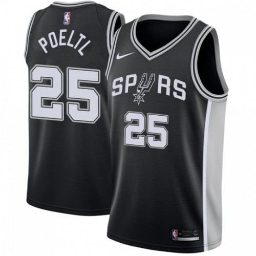 San Antonio Spurs #25 Jakob Poeltl Black Youth Swingman Icon Edition Jersey Youth