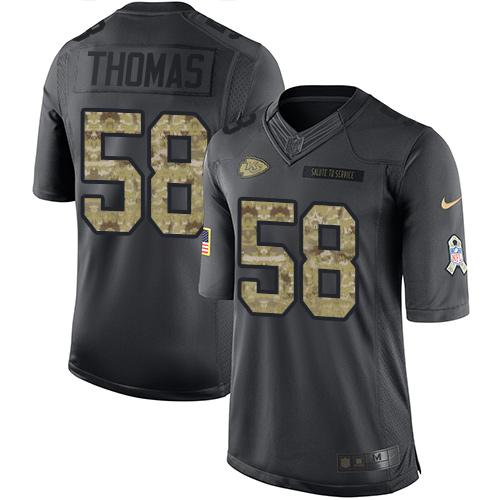 Chiefs #58 Derrick Thomas Black Men's Stitched Limited 2016 Salute To Service Jersey