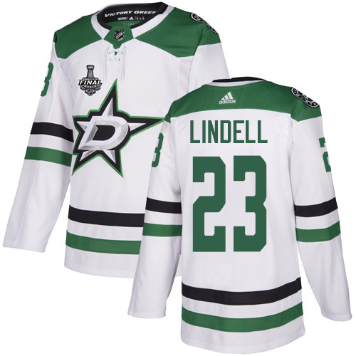 Adidas Dallas Stars #23 Esa Lindell White Road Authentic Youth 2020 Stanley Cup Final Stitched Jersey Youth
