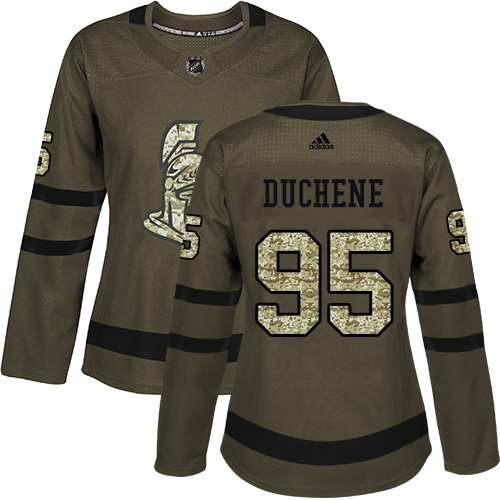 Adidas Ottawa Senators #95 Matt Duchene Green Salute to Service Women's Stitched Jersey Womens