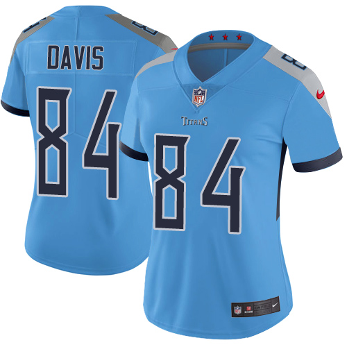 Tennessee Titans #84 Corey Davis Light Blue Alternate Women's Stitched Vapor Untouchable Limited Jersey Womens