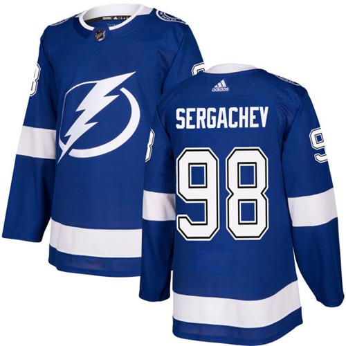 Adidas Tampa Bay Lightning #98 Mikhail Sergachev Blue Home Authentic Stitched Jersey Men's
