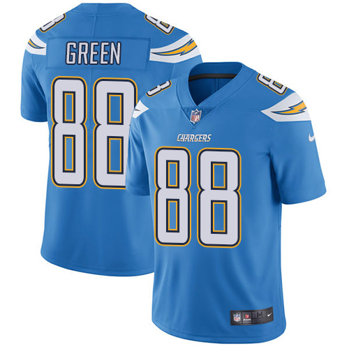 Los Angeles Chargers #88 Virgil Green Electric Blue Alternate Men's Stitched Vapor Untouchable Limited Jersey Men's