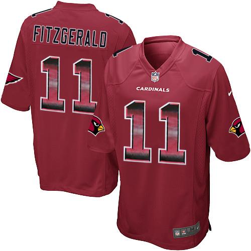 Cardinals #11 Larry Fitzgerald Red Team Color Men's Stitched Limited Strobe Jersey