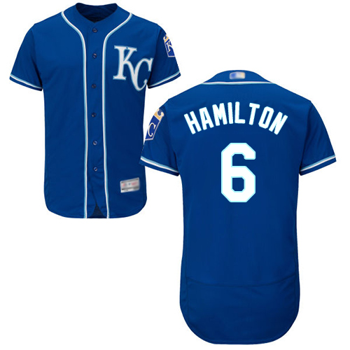 Kansas City Royals #6 Billy Hamilton Royal Blue Flexbase Authentic Collection Stitched Jersey Men's