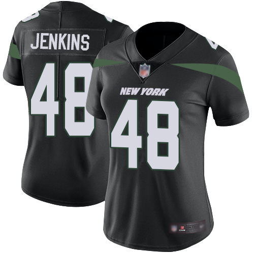 New York Jets #48 Jordan Jenkins Black Alternate Women's Stitched Vapor Untouchable Limited Jersey Womens