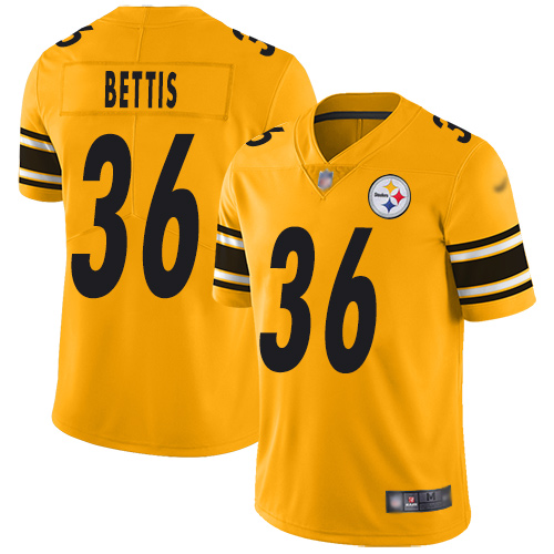 Steelers #36 Jerome Bettis Gold Men's Stitched Limited Inverted Legend Jersey