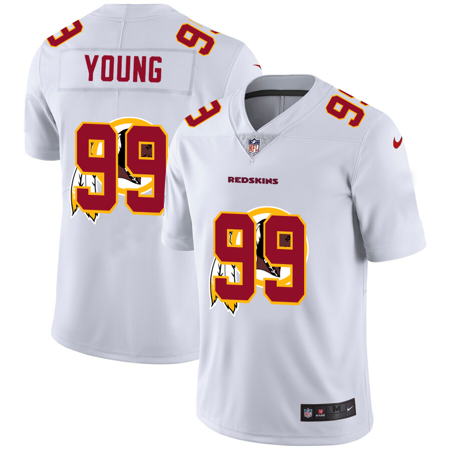 Washington Commanders #99 Chase Young White Men's Team Logo Dual Overlap Limited Jersey