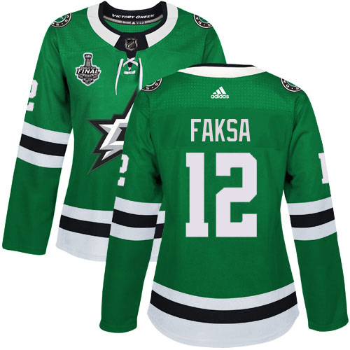 Adidas Dallas Stars #12 Radek Faksa Green Home Authentic Women's 2020 Stanley Cup Final Stitched Jersey Womens