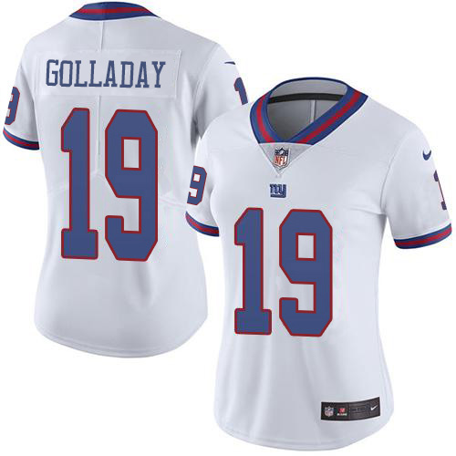 New York Giants #19 Kenny Golladay White Women's Stitched Limited Rush Jersey Womens