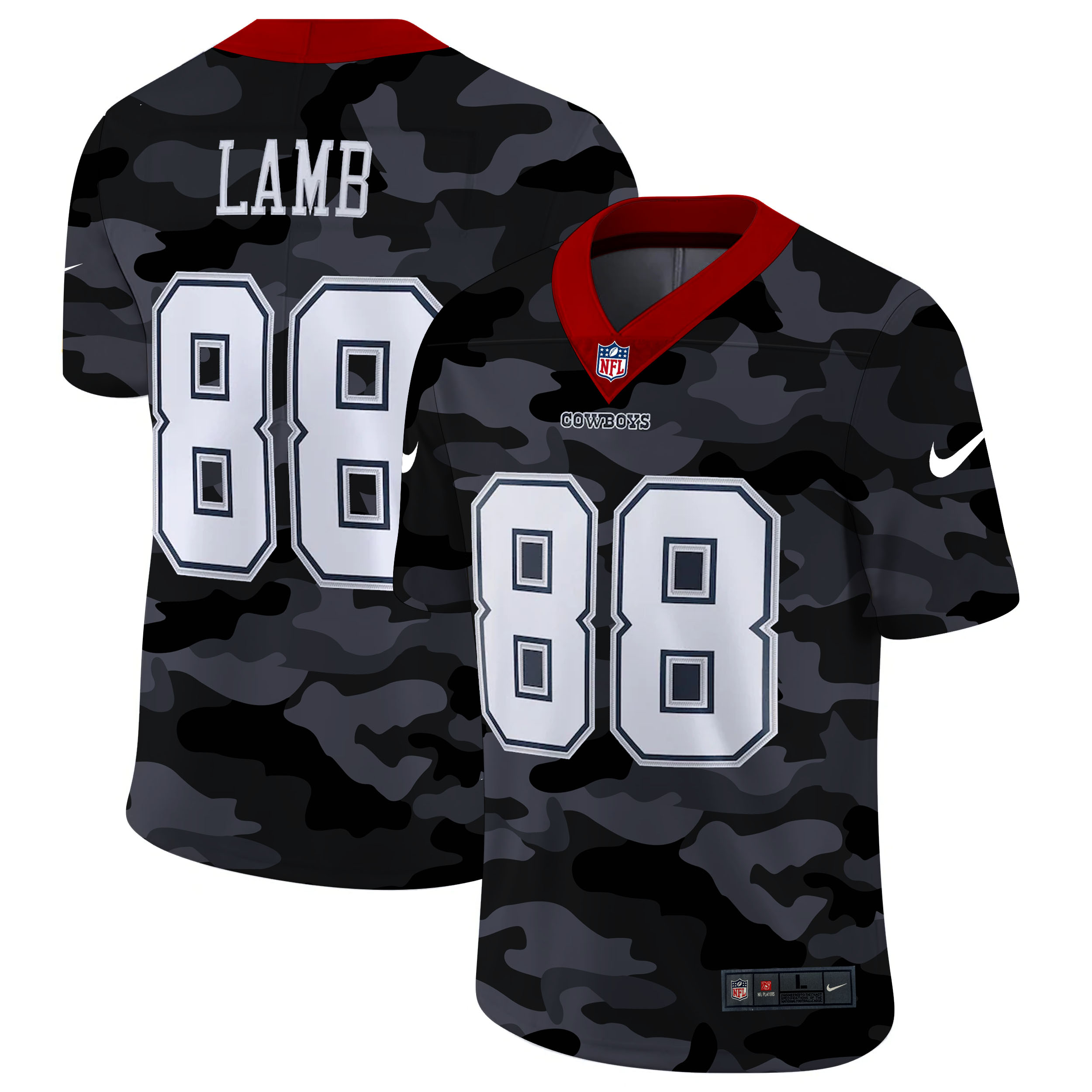 Dallas Cowboys #88 CeeDee Lamb Men's 2020 Black CAMO Vapor Untouchable Limited Stitched Jersey