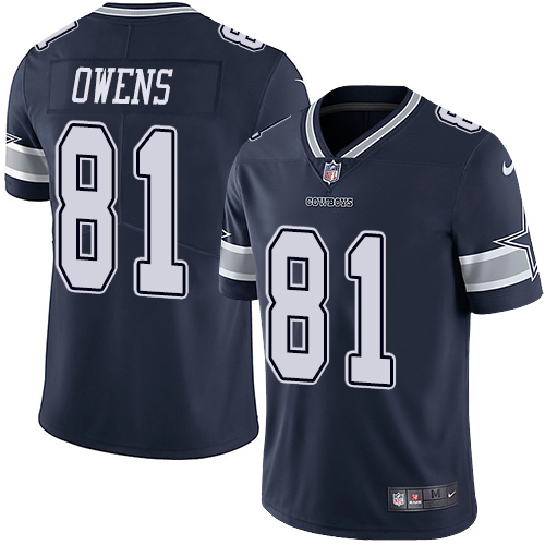 Dallas Cowboys #81 Terrell Owens Navy Blue Team Color Men's Stitched Vapor Untouchable Limited Jersey Men's