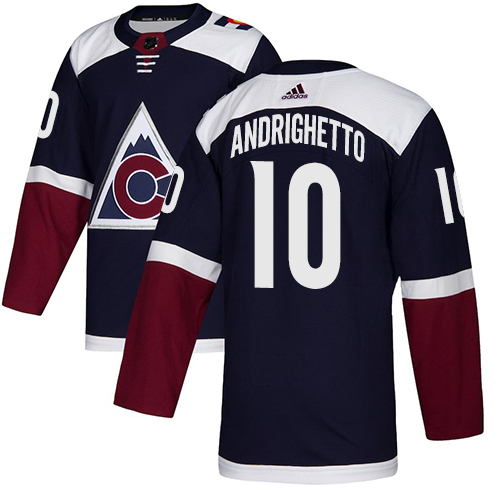 Adidas Colorado Avalanche #10 Sven Andrighetto Navy Alternate Authentic Stitched Jersey Men's