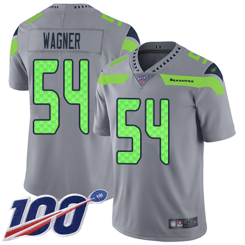 Seattle Seahawks #54 Bobby Wagner Gray Men's Stitched Limited Inverted Legend 100th Season Jersey Men's