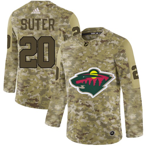 Adidas Minnesota Wild #20 Ryan Suter Camo Authentic Stitched Jersey Men's