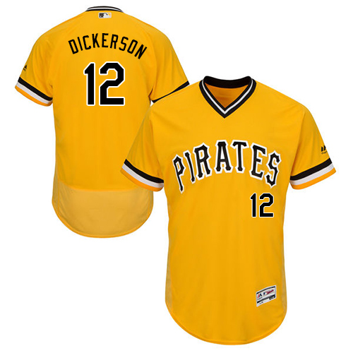 Pittsburgh Pirates #12 Corey Dickerson Gold Flexbase Authentic Collection Stitched Jersey Men's